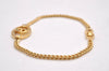 Authentic Christian Dior Chain Rhinestone Bracelet Gold Tone CD 0539J