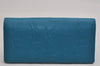 Authentic YVES SAINT LAURENT Long Wallet Purse Leather Light Blue 0540K