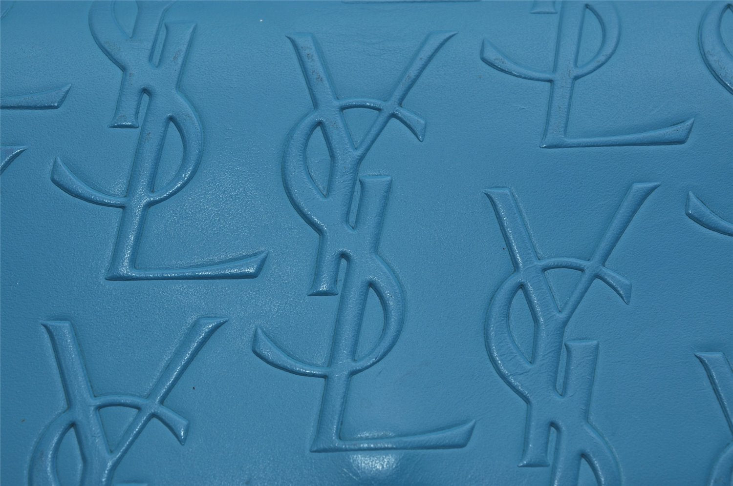 Authentic YVES SAINT LAURENT Long Wallet Purse Leather Light Blue 0540K