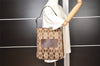 Authentic GIVENCHY Canvas Leather Shoulder Hand Bag Purse Brown 0542J