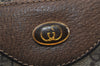 Authentic GUCCI Web Sherry Line Shoulder Tote Bag GG PVC Leather Brown 0543J