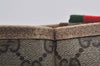 Authentic GUCCI Web Sherry Line Shoulder Tote Bag GG PVC Leather Brown 0543J