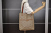 Authentic GUCCI Web Sherry Line Shoulder Tote Bag GG PVC Leather Brown 0543J