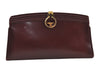 Authentic GUCCI Vintage Clutch Hand Bag Leather Bordeaux 0544J