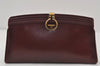 Authentic GUCCI Vintage Clutch Hand Bag Leather Bordeaux 0544J