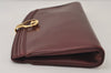 Authentic GUCCI Vintage Clutch Hand Bag Leather Bordeaux 0544J