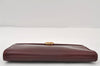 Authentic GUCCI Vintage Clutch Hand Bag Leather Bordeaux 0544J