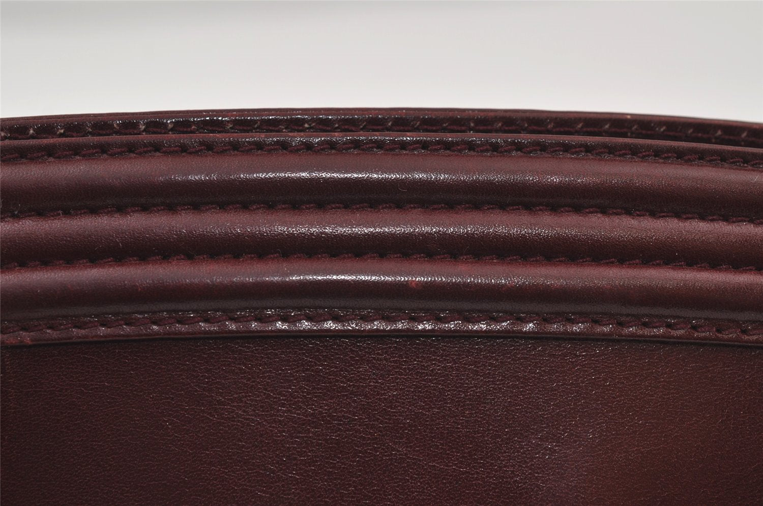 Authentic GUCCI Vintage Clutch Hand Bag Leather Bordeaux 0544J