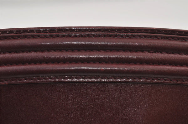 Authentic GUCCI Vintage Clutch Hand Bag Leather Bordeaux 0544J