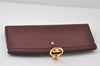 Authentic GUCCI Vintage Clutch Hand Bag Leather Bordeaux 0544J