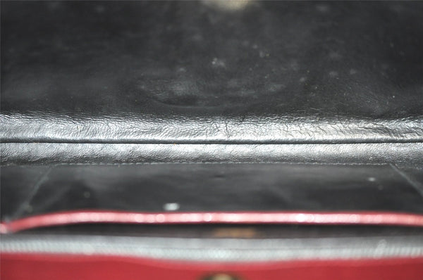 Authentic GUCCI Vintage Clutch Hand Bag Leather Bordeaux 0544J