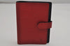 Authentic Louis Vuitton Epi Agenda PM Notebook Cover Red Black R2005E LV 0544K