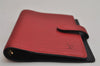 Authentic Louis Vuitton Epi Agenda PM Notebook Cover Red Black R2005E LV 0544K