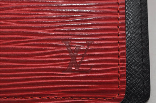 Authentic Louis Vuitton Epi Agenda PM Notebook Cover Red Black R2005E LV 0544K