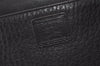 Authentic Burberrys Vintage Leather Clutch Hand Bag Purse Black 0545J