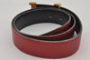 Authentic HERMES Constance Leather Belt Size 25.6-27.2" Red Black 0545K