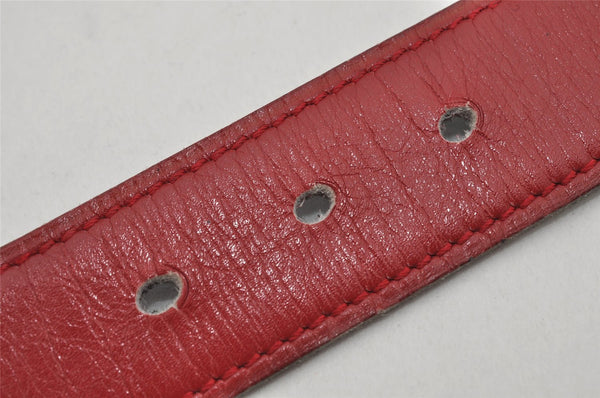 Authentic HERMES Constance Leather Belt Size 25.6-27.2" Red Black 0545K