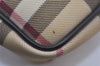 Authentic BURBERRY Nova Check PVC Leather Hand Bag Pouch Purse Beige 0546J