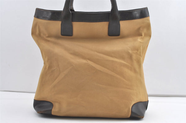 Authentic GUCCI Web Sherry Line Tote Bag Canvas Leather 0021121 Beige 0547K