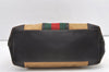 Authentic GUCCI Web Sherry Line Tote Bag Canvas Leather 0021121 Beige 0547K