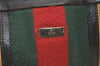 Authentic GUCCI Web Sherry Line Tote Bag Canvas Leather 0021121 Beige 0547K