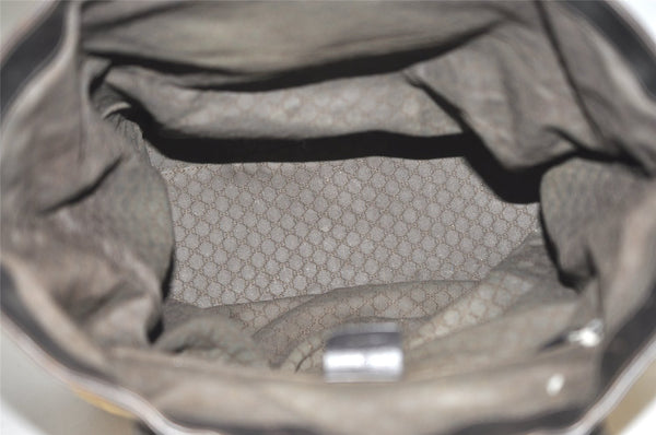 Authentic GUCCI Web Sherry Line Tote Bag Canvas Leather 0021121 Beige 0547K