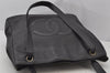 Authentic CHANEL Vintage Caviar Skin CC Logo Shoulder Tote Bag Black 0548J