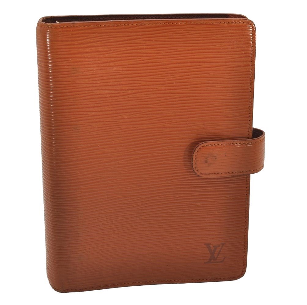 Authentic Louis Vuitton Epi Agenda MM Notebook Cover Brown R20043 LV 0550J
