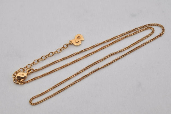 Authentic Christian Dior Gold Tone Chain Pendant Necklace CD 0550K