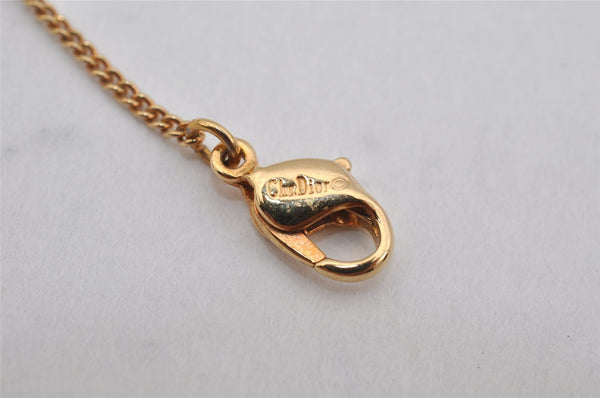 Authentic Christian Dior Gold Tone Chain Pendant Necklace CD 0550K