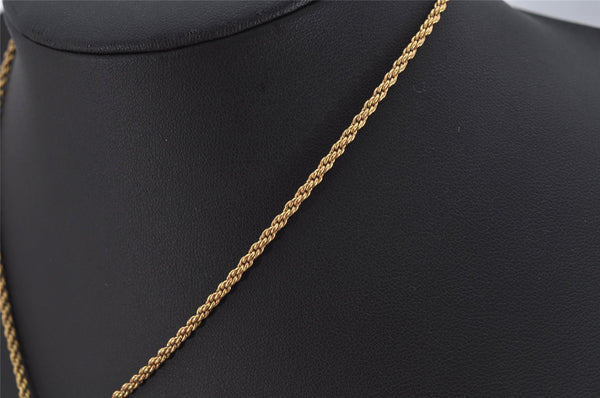 Authentic Christian Dior Gold Tone Chain Rhinestone Pendant Necklace CD 0551K