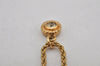 Authentic Christian Dior Gold Tone Chain Rhinestone Pendant Necklace CD 0551K