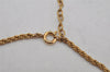 Authentic Christian Dior Gold Tone Chain Rhinestone Pendant Necklace CD 0551K