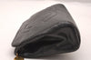 Authentic CHANEL Caviar Skin CC Logo Cosmetic Pouch Purse Black Junk 0552J