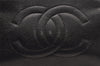 Authentic CHANEL Caviar Skin CC Logo Cosmetic Pouch Purse Black Junk 0552J