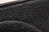 Authentic CHANEL Caviar Skin CC Logo Cosmetic Pouch Purse Black Junk 0552J