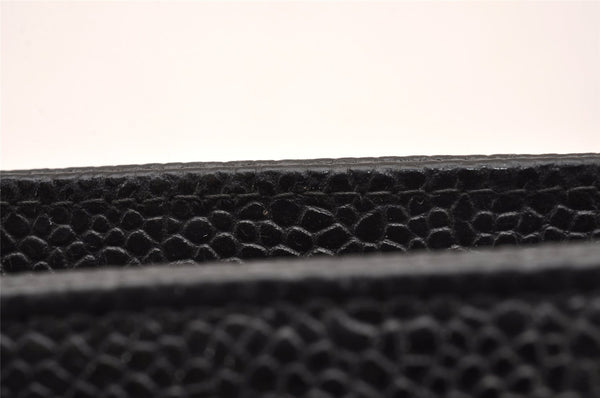 Authentic CHANEL Caviar Skin CC Logo Cosmetic Pouch Purse Black Junk 0552J