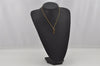 Authentic YVES SAINT LAURENT Logo Motif Necklace Chain Pendant Gold 0552K