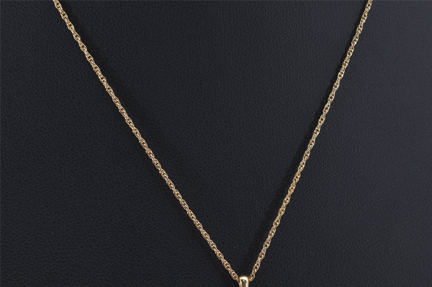 Authentic YVES SAINT LAURENT Logo Motif Necklace Chain Pendant Gold 0552K