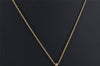 Authentic YVES SAINT LAURENT Logo Motif Necklace Chain Pendant Gold 0552K