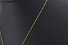 Authentic YVES SAINT LAURENT Logo Motif Necklace Chain Pendant Gold 0552K