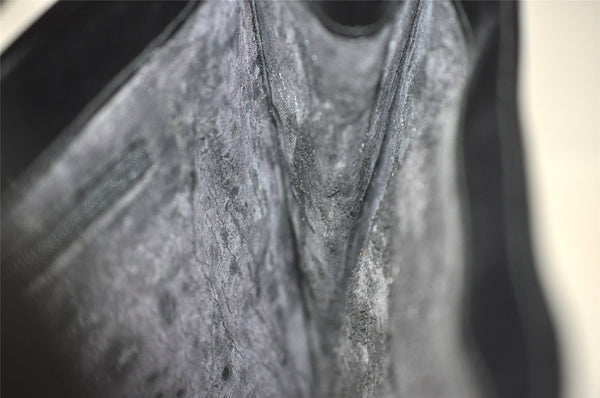 Authentic GUCCI Vintage Horsebit Shoulder Tote Bag Enamel Black Junk 0553I