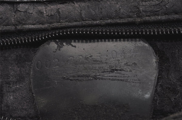 Authentic GUCCI Vintage Horsebit Shoulder Tote Bag Enamel Black Junk 0553I