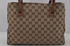 Authentic GUCCI Bamboo Shoulder Hand Bag GG Canvas Leather 112526 Brown 0553J