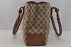 Authentic GUCCI Bamboo Shoulder Hand Bag GG Canvas Leather 112526 Brown 0553J