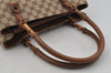 Authentic GUCCI Bamboo Shoulder Hand Bag GG Canvas Leather 112526 Brown 0553J