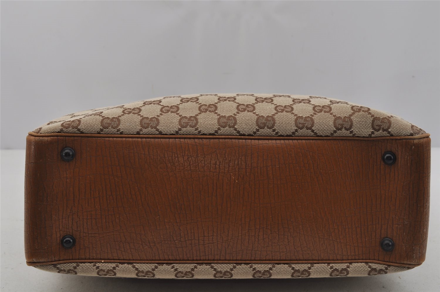 Authentic GUCCI Bamboo Shoulder Hand Bag GG Canvas Leather 112526 Brown 0553J