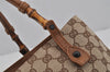 Authentic GUCCI Bamboo Shoulder Hand Bag GG Canvas Leather 112526 Brown 0553J