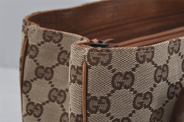 Authentic GUCCI Bamboo Shoulder Hand Bag GG Canvas Leather 112526 Brown 0553J