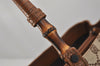 Authentic GUCCI Bamboo Shoulder Hand Bag GG Canvas Leather 112526 Brown 0553J